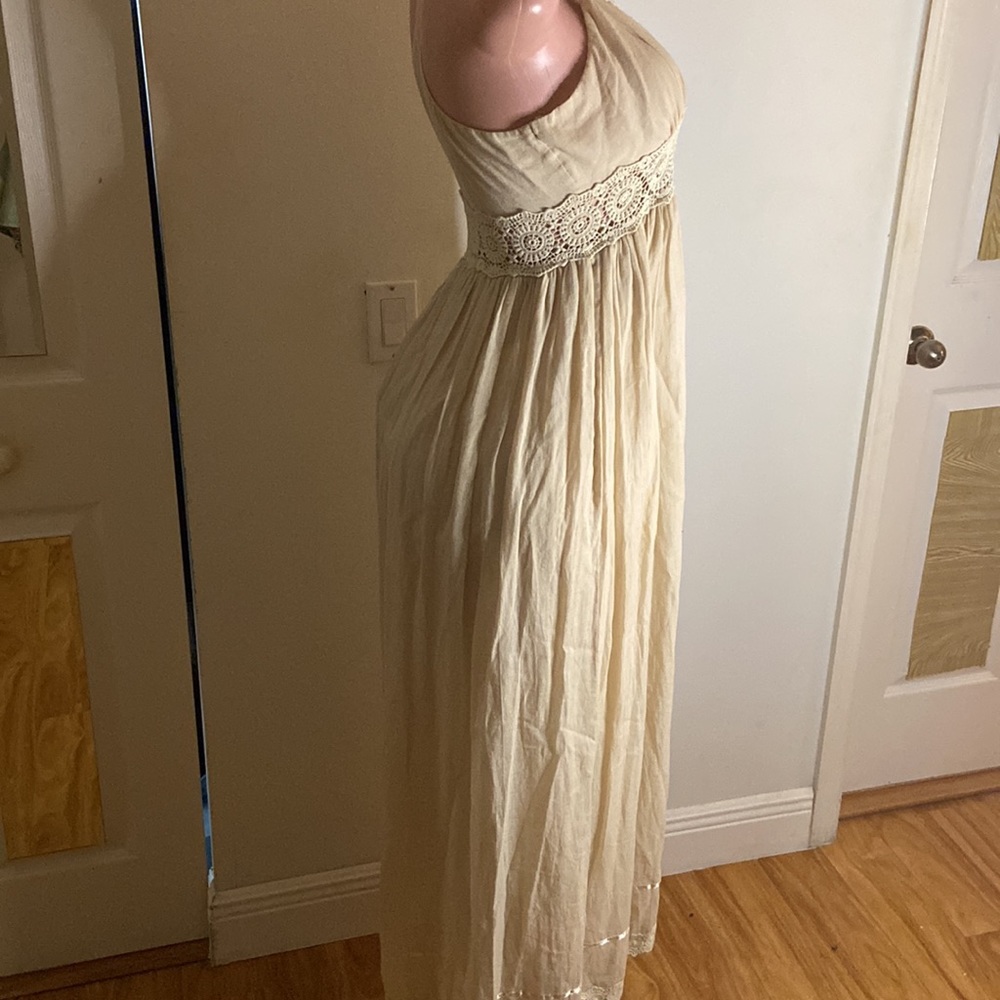 Chic Cream Halter Maxi Dress - Picture 5 of 8